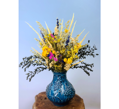 Droogbloemen boeket "Sunny Blues" | 50cm