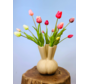 Kunstboeket "Tulpen uit Amsterdam" (14 stuks) | 45cm | incl. beige tulpenvaas