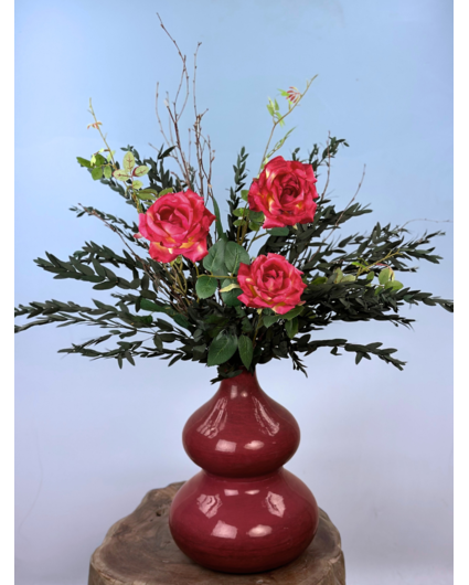 Zijden & droogboeket "Rozen Liefde" | 80cm