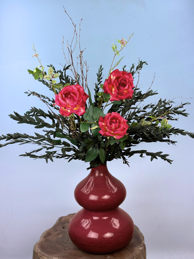 Zijden & droogboeket "Rozen Liefde" | 80cm