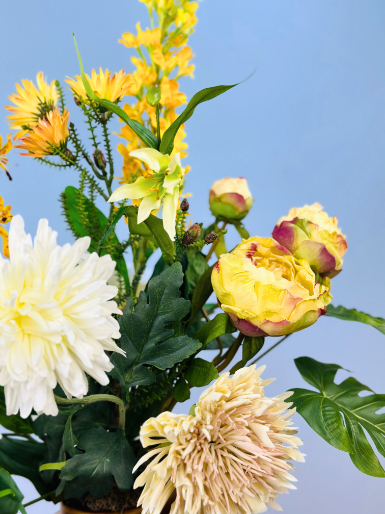 Zijdenbloemen boeket "Sunny Day" | 70cm