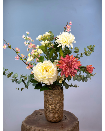 Zijdenbloemen boeket "Pastel Garden" | 65 cm