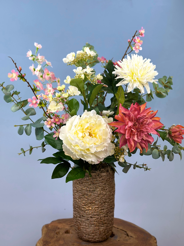 Zijdenbloemen boeket "Pastel Garden" | 65 cm