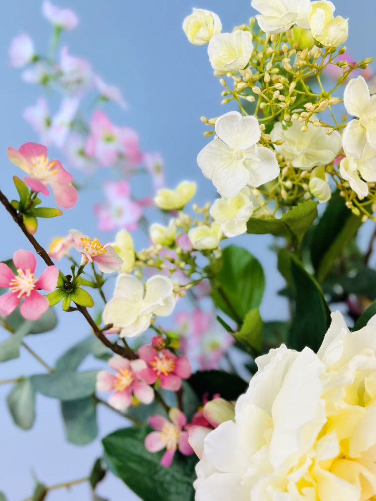 Zijdenbloemen boeket "Pastel Garden" | 65 cm