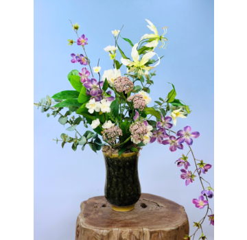 Zijdenbloemen boeket "Drika's garden" incl. vaas | 70cm