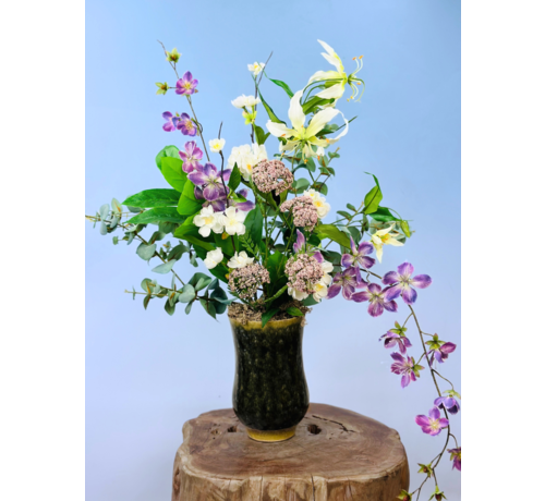 Zijdenbloemen boeket "Drika's garden" incl. vaas | 70cm