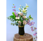 Zijdenbloemen boeket "Drika's garden" incl. vaas | 70cm