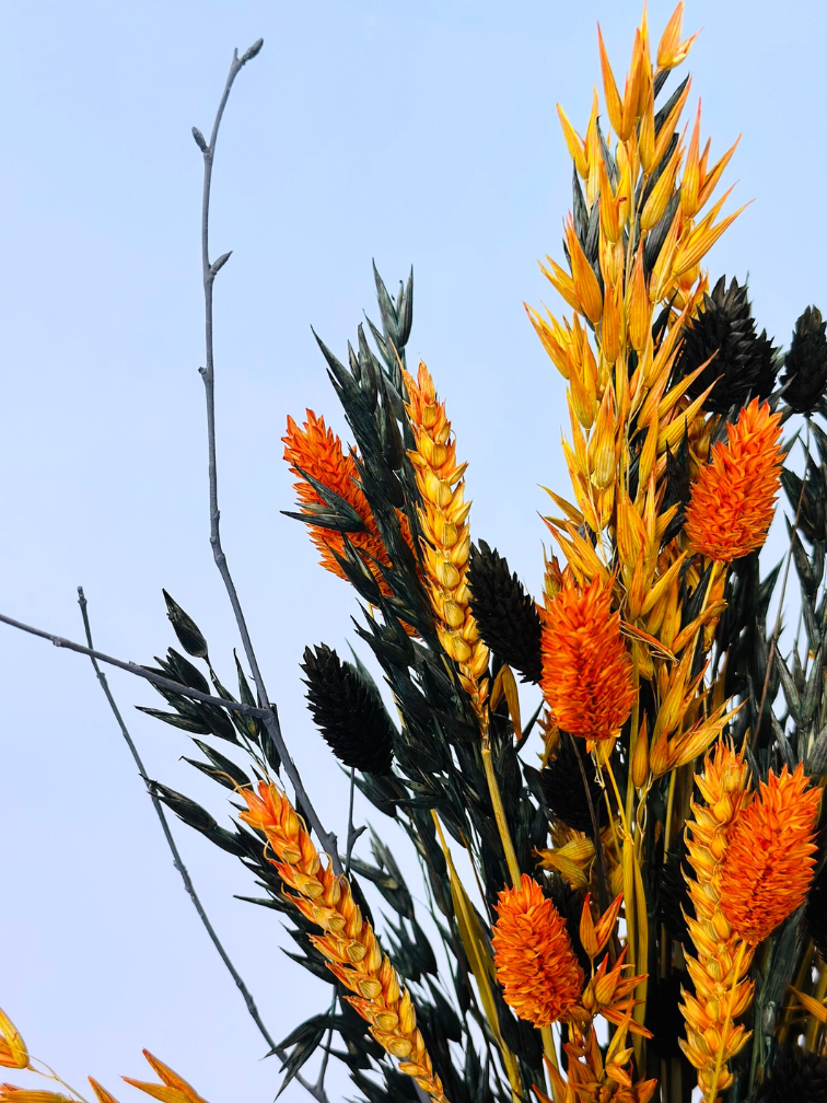 Droogbloemen boeket Pumpkin Spice - inclusief vaas | 40 cm