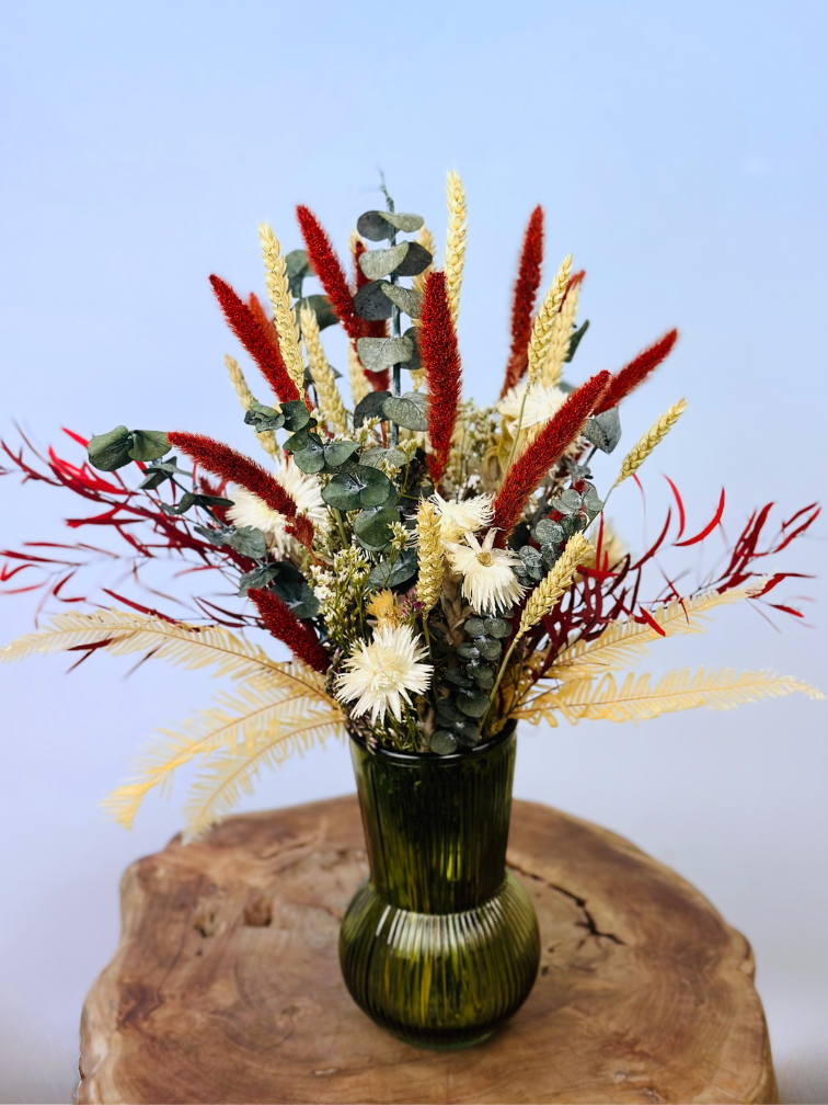 Droogbloemen boeket "Sweet Red" | 50 cm