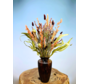 Droogbloemen boeket "Colours of the Wind" - incl. bruine vaas | 50cm
