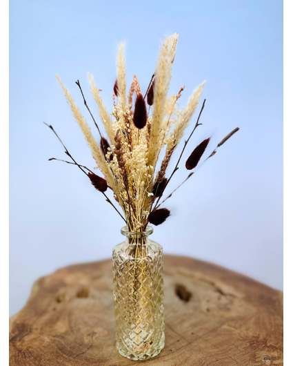Droogboeket "Herfstzoen" mini incl. vaas | 25cm