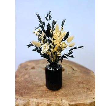 Droogbloemen boeket "Midnight Bloom" incl. vaasje