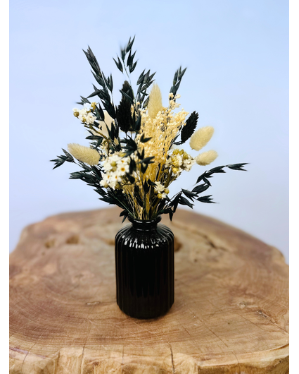 Droogbloemen boeket "Midnight Bloom" incl. vaasje