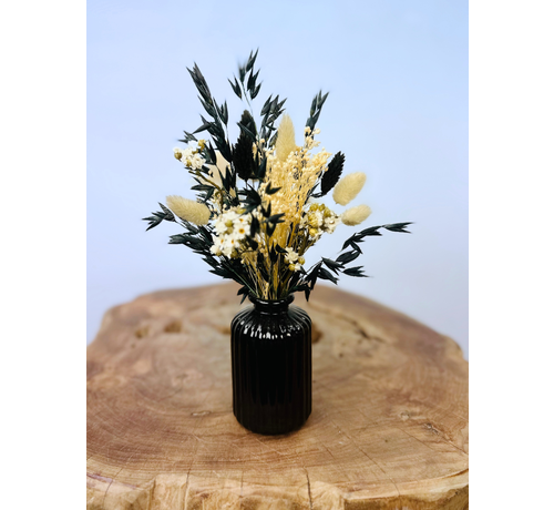Droogbloemen boeket "Midnight Bloom" incl. vaasje