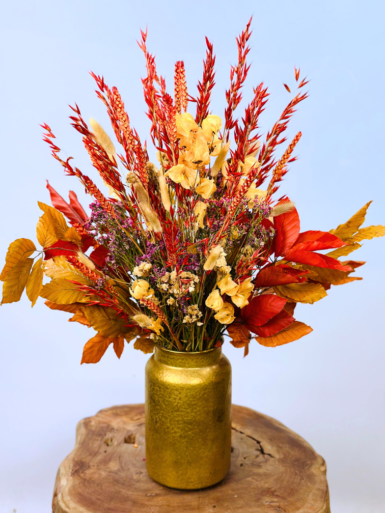 Droogbloemen boeket "Golden Kiss" | 60cm
