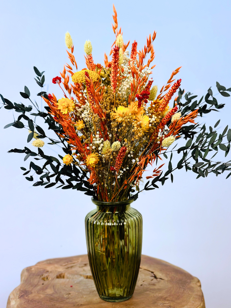 Droogbloemen boeket "Luxury Field" | 45cm | incl. vaas