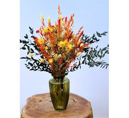 Droogbloemen boeket "Luxury Field" | 45cm | incl. vaas