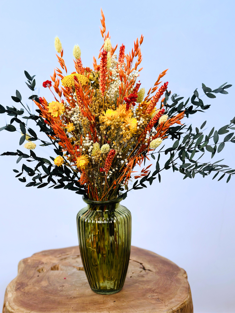 Droogbloemen boeket "Luxury Field" | 45cm | incl. vaas