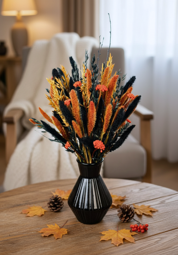 Droogbloemen boeket "Spooky Vibes" |  incl. vaas