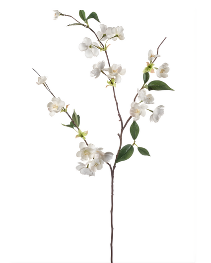Zijden bloem "Peach Blossom" cream | 80 cm