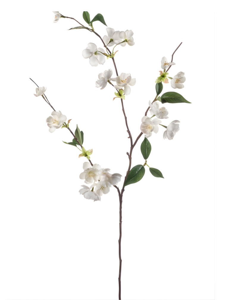 Zijden bloem "Peach Blossom" cream | 80 cm