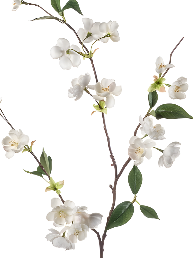 Zijden bloem "Peach Blossom" cream | 80 cm