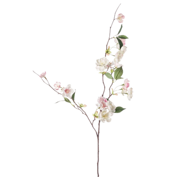 Zijden bloem "Peach Blossom" cream / light pink | 80 cm