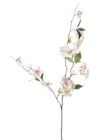 Zijden bloem "Peach Blossom" cream / light pink | 80 cm