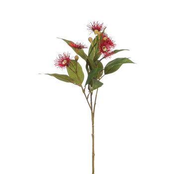 Zijden bloem "Eucalyptus flower" red | 62 cm