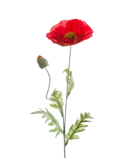Zijden bloem "Poppy" red | 70 cm