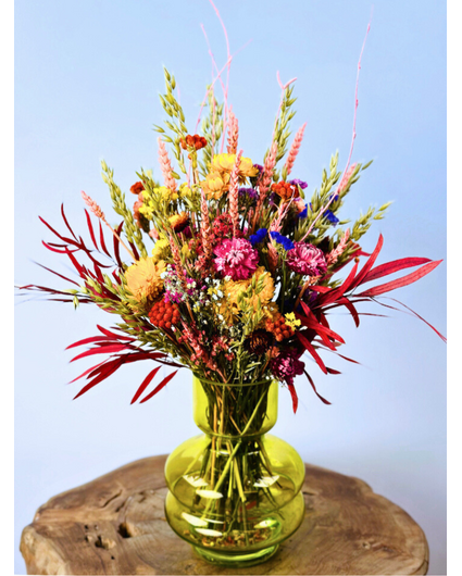 Droogboeket "Kleurrijk bloemenveld" | 55 cm