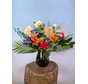 Combideal | Zijden boeket "Luminous Colors"  incl. vaas