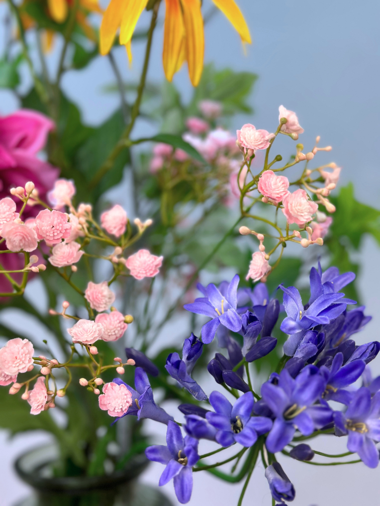 Zijden boeket "Elanor's Bloei" - incl. vaas