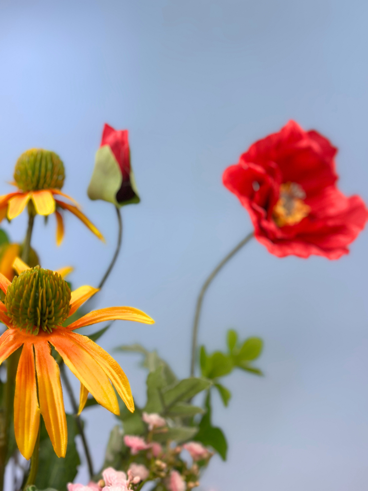 Zijden boeket "Elanor's Bloei" - incl. vaas