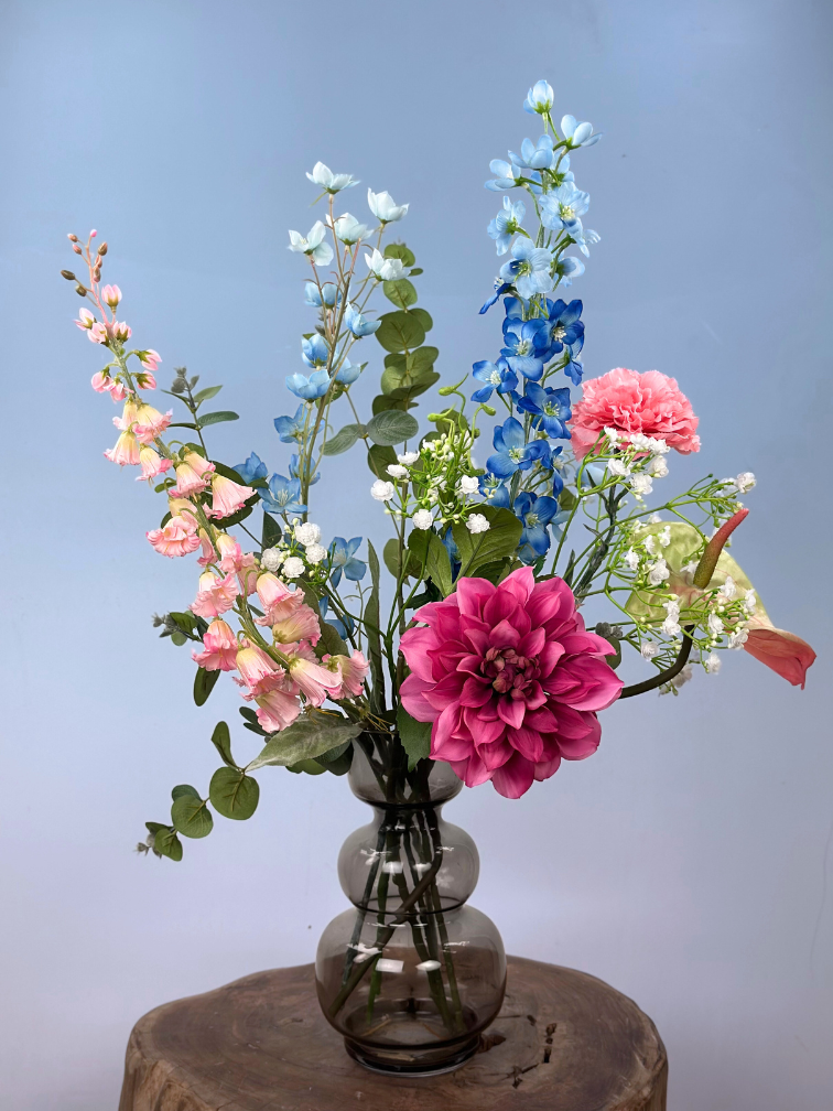 Zijden boeket "Zang van Arwen" - incl. vaas