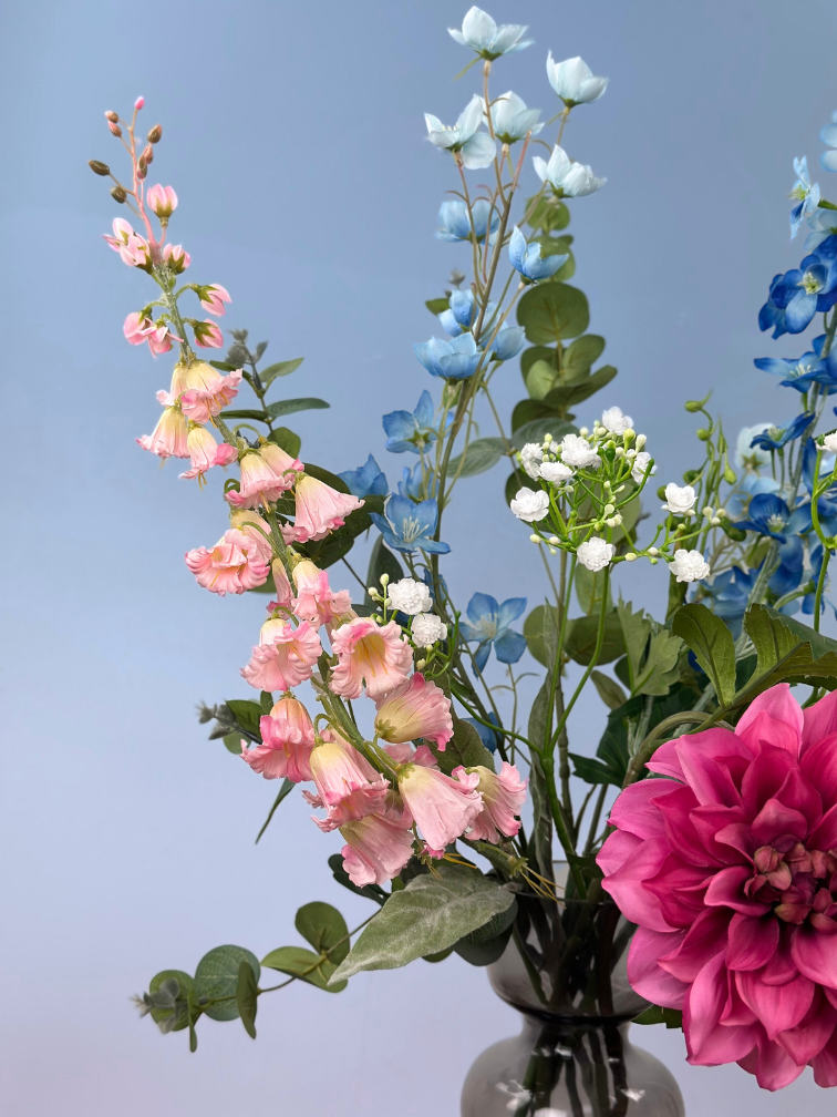 Zijden boeket "Zang van Arwen" - incl. vaas