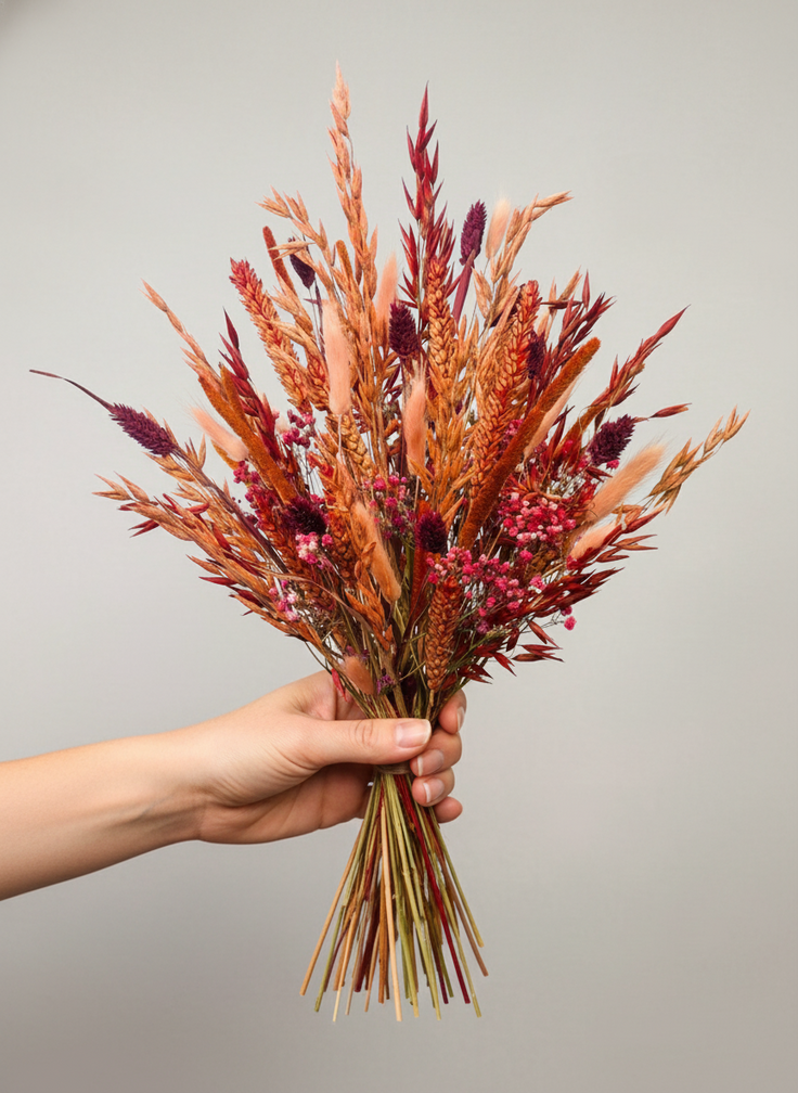 Droogboeket "Sweet Kiss" | 30cm - inclusief vaas