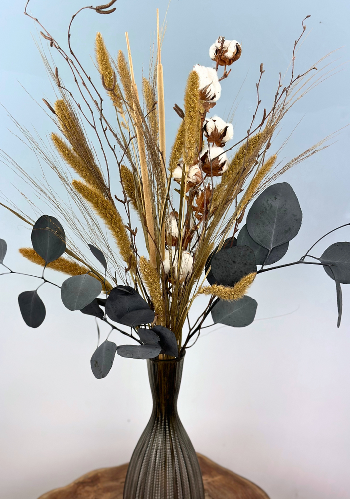 Droogboeket "Bombacio" medium - incl. vaas