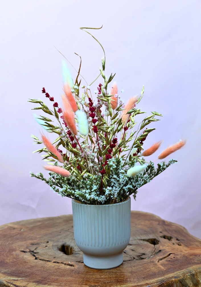 Droogboek "Wishfull Flowers" in stijlvolle vaasjes in vaasjes (set)