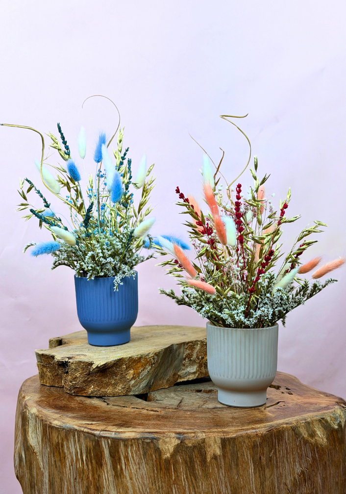 Droogboek "Wishfull Flowers" in stijlvolle vaasjes in vaasjes (set)