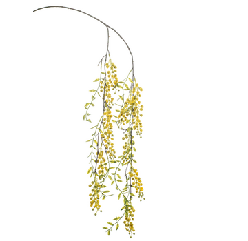 Zijden bloem "Mimosa Hanging" Spray yellow | 100 cm