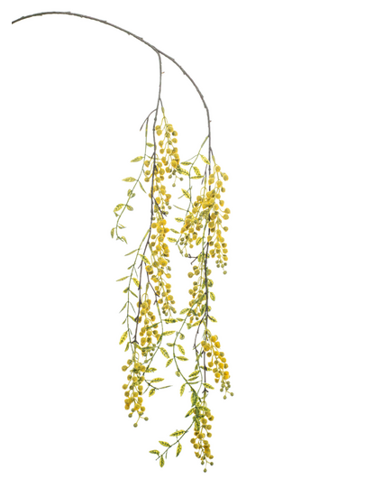 Zijden bloem "Mimosa Hanging" Spray yellow | 100 cm