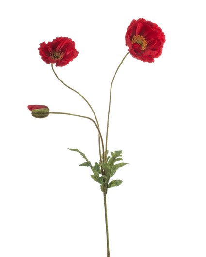 Zijden bloem "Poppy" red | 75 cm