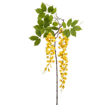 Zijden bloem "Wisteria Branch" yellow | 145 cm