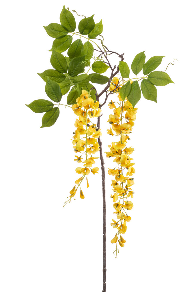 Zijden bloem "Wisteria Branch" yellow | 145 cm