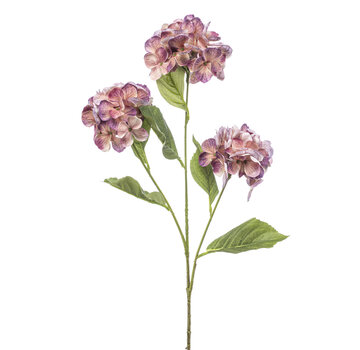 Zijden bloem "Hydrangea" Spray Peach / Purple | 75 cm