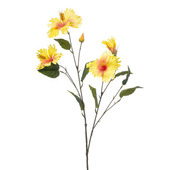 Zijden bloem "Hibiscus" yellow | 86 cm