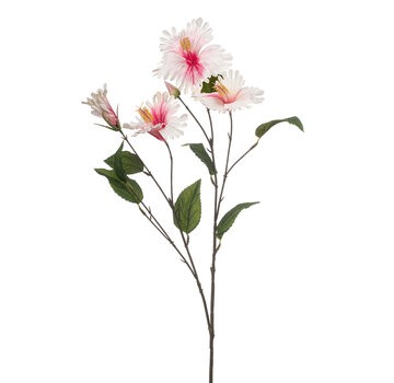 Zijden bloem "Hibiscus" pink | 86 cm