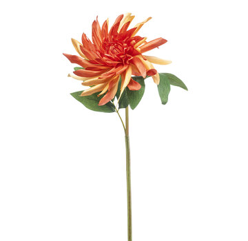 Zijden bloem "Dahlia" twist orange | 70 cm