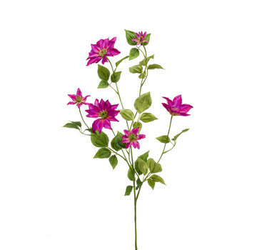 Zijden bloem "Clematis" Fuchsia | 110 cm